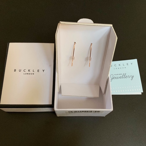 Buckley London - Edgware Pave Drop Earrings Rose - Picture 5 of 6